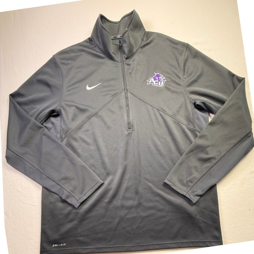 Nike Dri-FIT ACU Wildcats Quarter Zip Pullover Grey Mens XL Athletic Top-2630